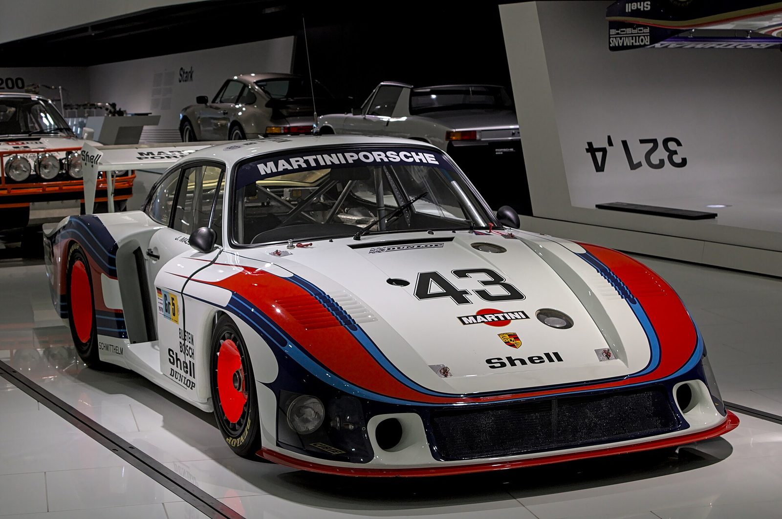 Porsche 935/78 Moby Dick in Martini livery in the Porsche Museum